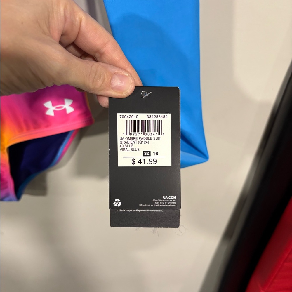 Under Armour Kids Swim One Piece - Gradient Pink and Blue